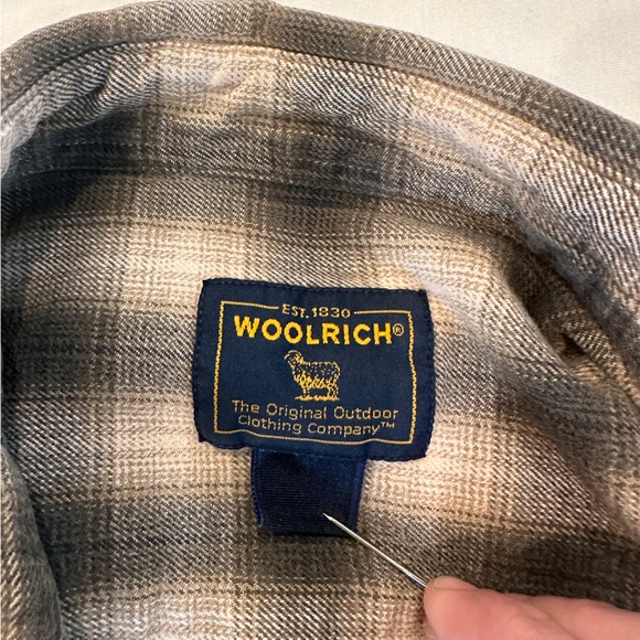 Vintage Woolrich flannel size XL green and tan plaid, men’s large, 100% cotton - Picture 3 of 12